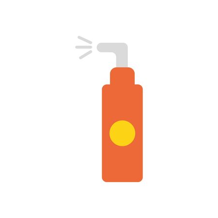 antibacterial spray can icon over white background, flat style, vector illustrationのイラスト素材