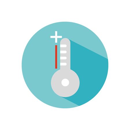 thermometer with high temperature icon over white background, block style, vector illustrationのイラスト素材