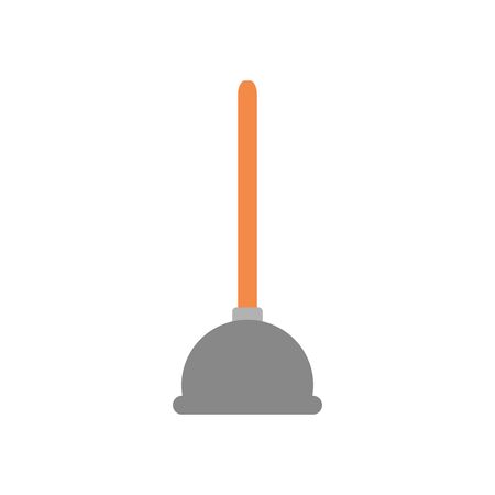 toilet pump icon over white background, flat style, vector illustrationのイラスト素材