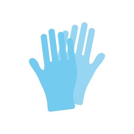 medical gloves icon over white background, flat style, vector illustrationのイラスト素材