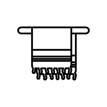 hands towel icon over white background, line style, vector illustrationのイラスト素材