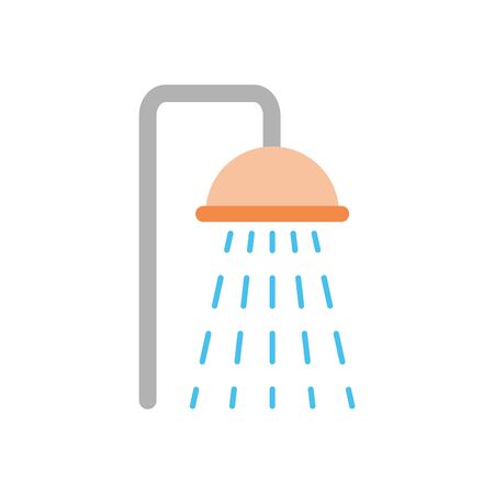 shower faucet icon over white background, flat style, vector illustrationのイラスト素材