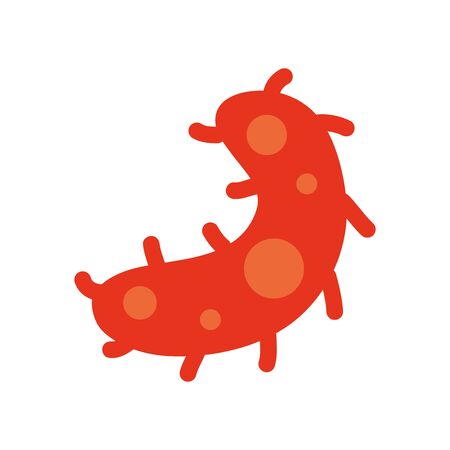 virus bacteria icon over white background, flat style, vector illustrationのイラスト素材