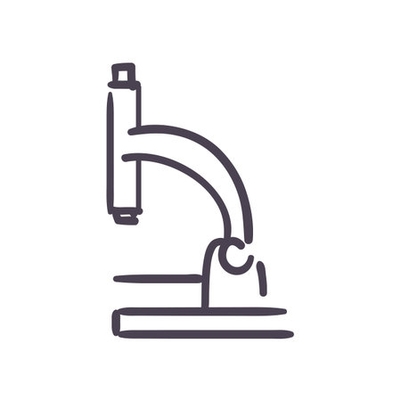 Microscope line style icon design, Chemistry science and laboratory theme Vector illustrationのイラスト素材