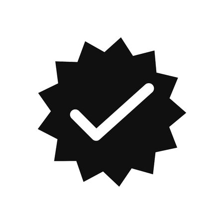 Check mark fill style icon design, Ok tick choice correct approved choose vote positive and web theme Vector illustrationのイラスト素材