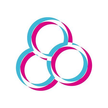 Three circles lighten style icon design, Social media web multimedia and communication theme Vector illustrationのイラスト素材