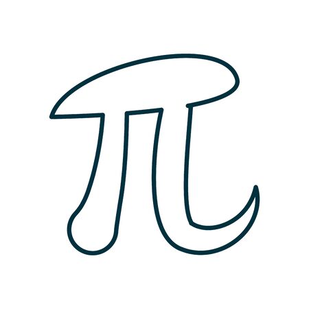 pi line style icon design, Math finance and education theme Vector illustrationのイラスト素材
