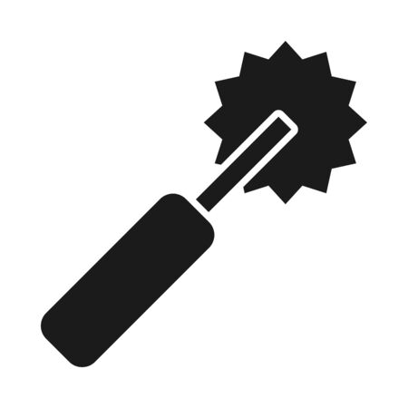 overstitch wheel icon over white background, silhouette style, vector illustrationのイラスト素材