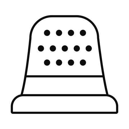 sewing thimble icon over white background, line style, vector illustrationのイラスト素材