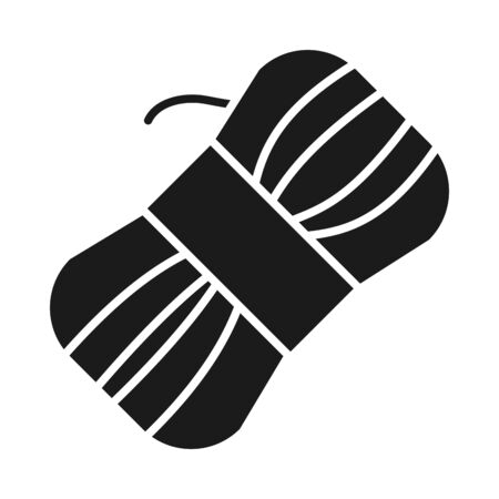 roll of yarn icon over white background, silhouette style, vector illustrationのイラスト素材