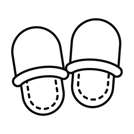 slippers icon over white background, line style, vector illustrationのイラスト素材