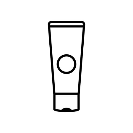 bottle of hand cream icon over white background, line style, vector illustrationのイラスト素材