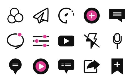 Tik tok fill style icon set design, Social media app and multimedia theme Vector illustrationのイラスト素材