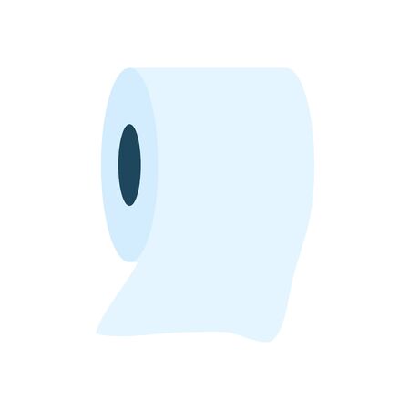toilet paper icon over white background, flat style, vector illustrationのイラスト素材