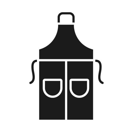 sewing apron icon over white background, silhouette style, vector illustrationのイラスト素材
