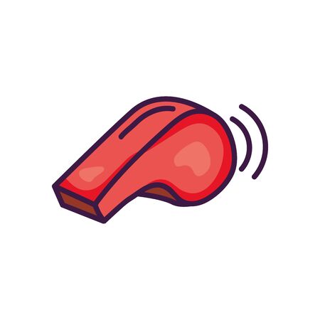 sport whistle icon over white background, line color style, vector illustrationのイラスト素材