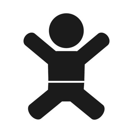 pictogram baby icon over white background, silhouette style, vector illustrationのイラスト素材