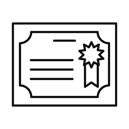 academic diploma icon over white background, line style, vector illustrationのイラスト素材