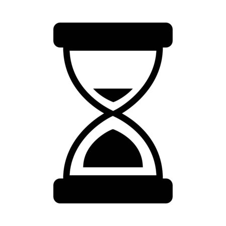 hourglass icon over white background, silhouette style, vector illustrationのイラスト素材