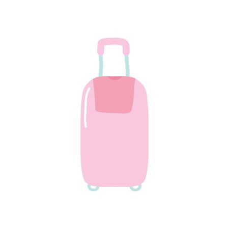 travel suitcase icon over white background, flat style, vector illustrationのイラスト素材