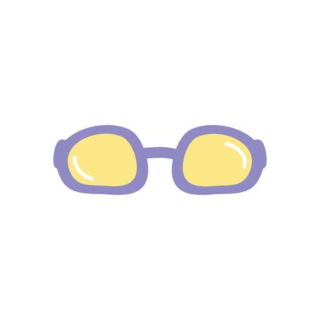 pool goggles icon over white background, flat style, vector illustrationのイラスト素材