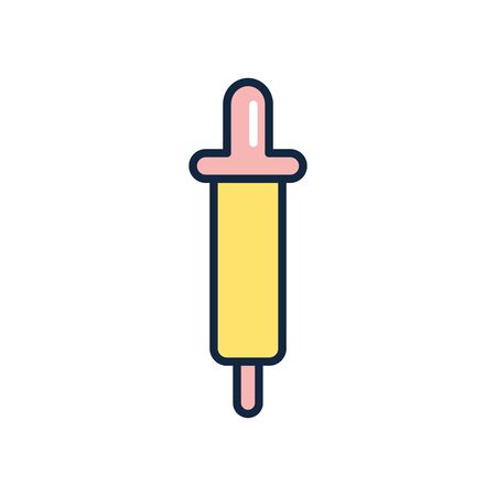 syringe icon over white background, line color style, vector illustrationのイラスト素材