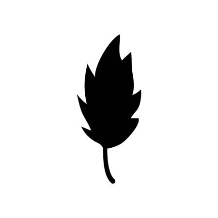 holly tropical leaf icon over white background, silhouette style, vector illustrationのイラスト素材