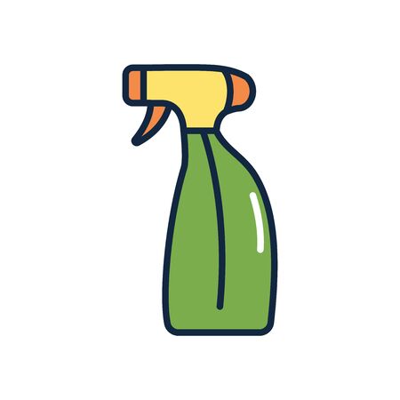 spray bottle icon over white background, line color style, vector illustrationのイラスト素材