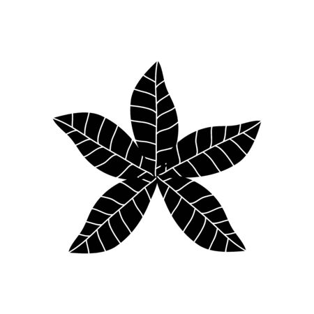 analia tropical leaf icon over white background, silhouette style, vector illustrationのイラスト素材