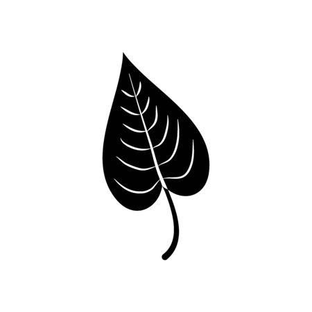 devils ivy tropical leaf icon over white background, silhouette style, vector illustrationのイラスト素材