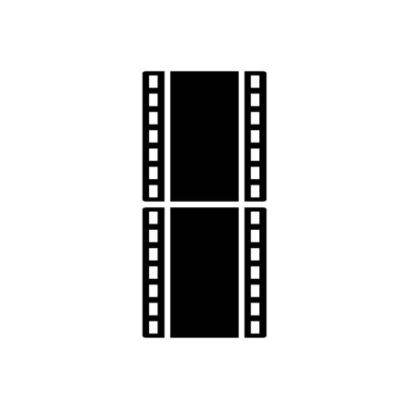 video film strip icon over white background, silhouette style, vector illustrationのイラスト素材