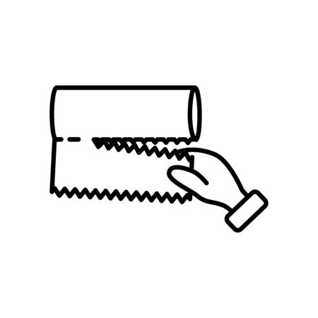 hand with kitchen paper icon over white background. line style vector illustration.のイラスト素材