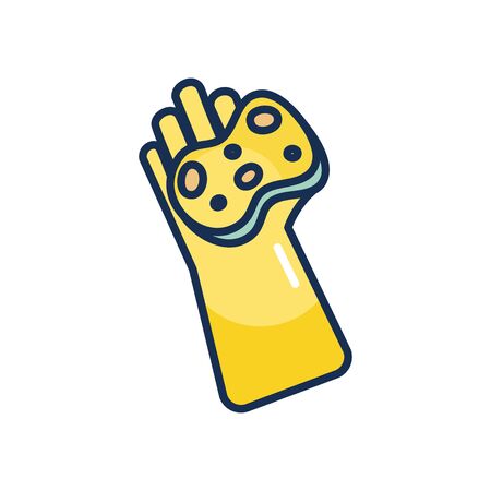 cleaning gloves with sponge icon over white backgroundのイラスト素材