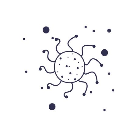 Covid 19 virus line style icon design of 2019 ncov cov coronavirus infection and corona theme Vector illustrationのイラスト素材