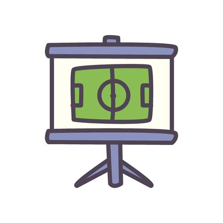 strategy board line and fill style icon design, Soccer football sport hobby competition and game theme Vector illustrationのイラスト素材