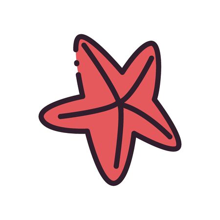 Star fill and line style icon design Sea life ecosystem fauna and ocean theme Vector illustrationのイラスト素材