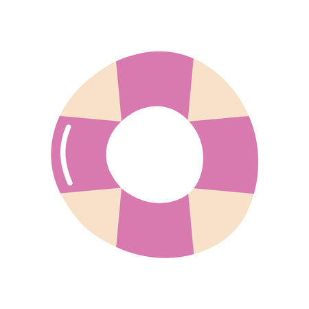 lifebelt float icon over white background, flat style, vector illustration