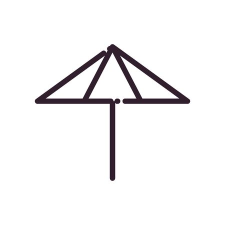 striped umbrella line style icon design, summer beach weather object meteorology parasol fashion accessory comfort and climate theme Vector illustrationのイラスト素材
