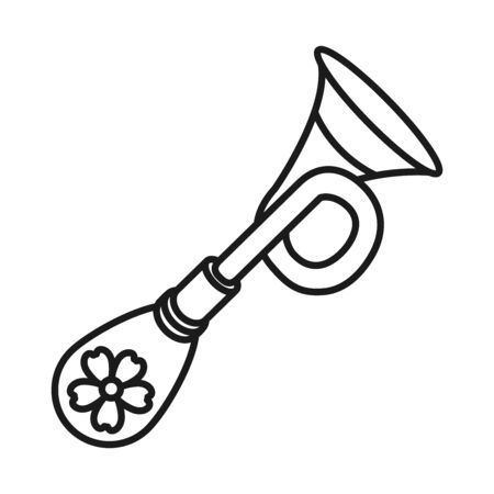 Indian trumpet line style icon design, India culture travel and asia theme Vector illustrationのイラスト素材
