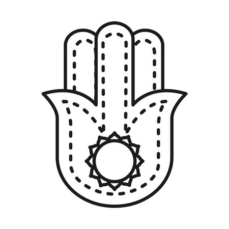 Indian hamsa hand line style icon design, India culture travel and asia theme Vector illustrationのイラスト素材
