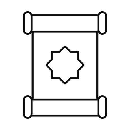 Judaism torah line style icon design, Religion culture belief religious faith god spiritual meditation and traditional theme Vector illustrationのイラスト素材