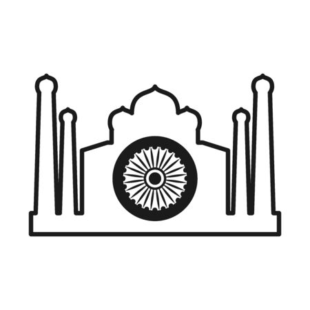 Indian mosque line style icon design, India culture travel and asia theme Vector illustrationのイラスト素材