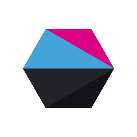 geometric and abstract hexagon flat style icon design, shape and figure theme Vector illustrationのイラスト素材