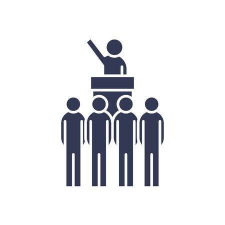 avatar man on podium flat style icon design, Winner first position and competition theme Vector illustrationのイラスト素材