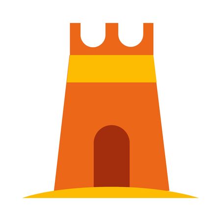 sand castle flat style icon design, Summer vacation tropical relaxation outdoor nature tourism relax lifestyle and paradise theme Vector illustrationのイラスト素材