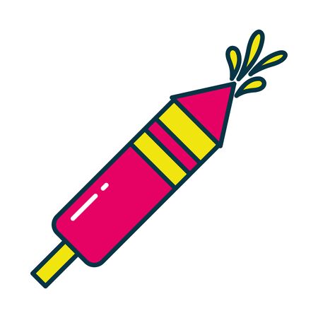 Firework line and fill style icon design, Celebration festival event holiday party anniversay explosion and festive theme Vector illustrationのイラスト素材