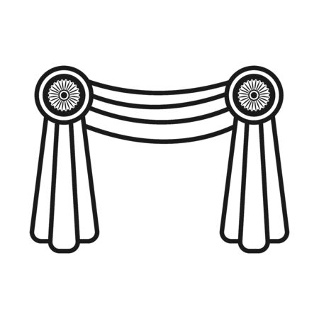Indian curtain line style icon design, India culture travel and asia theme Vector illustrationのイラスト素材