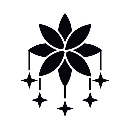 flower silhouette style icon design, natural floral nature plant ornament garden decoration and botany theme Vector illustrationのイラスト素材