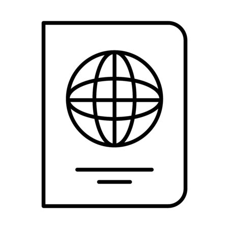 Passport line style icon design, Travel airport trip tourism transport journey holiday vacation and destination theme Vector illustrationのイラスト素材