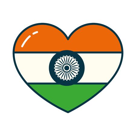 Indian heart line and fill style icon design, India culture travel and asia theme Vector illustrationのイラスト素材